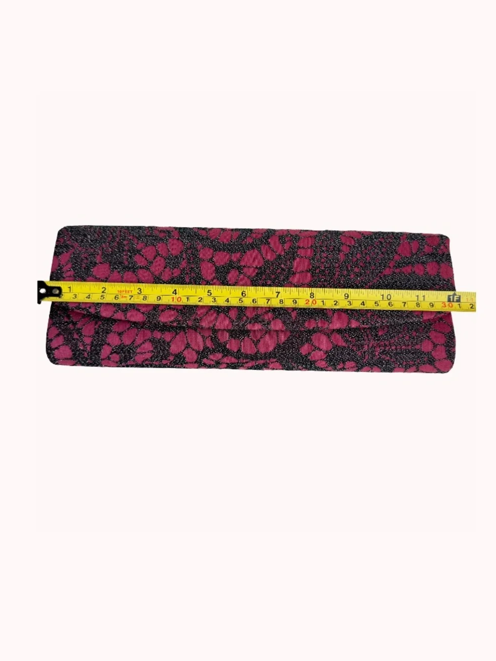Vintage Pink Black Fabric Clutch Evening Bag Wedding Purse Formal Party Makeup